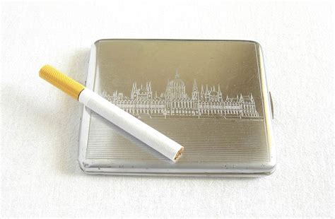 vintage metal alpacca cigarette case box|Alpacca Cigarette Case .